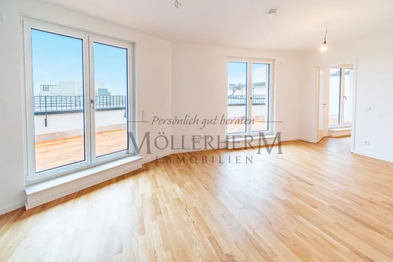 Moellerherm Immobilien - Immobilienangebot - Berlin - Alle - DG-Wohnung mit wunderschöner 35qm Terrasse, TOP-Ausblick & großartige Küche, Erstbezug