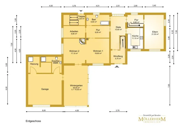 Moellerherm Immobilien - Immobilienangebot - Nordenham / Blexen - Alle - Großes Haus an der Wesermündung mit Ferienwohnung auf großem Grundstück in Nordenham-Volkers