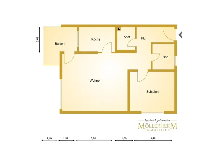 Moellerherm Immobilien - Immobilienangebot - Kronshagen - Alle - Mein Zuhause, mein Rückzugsort: 2-Zimmer-Wohnung mit Balkon in Kronshagen
