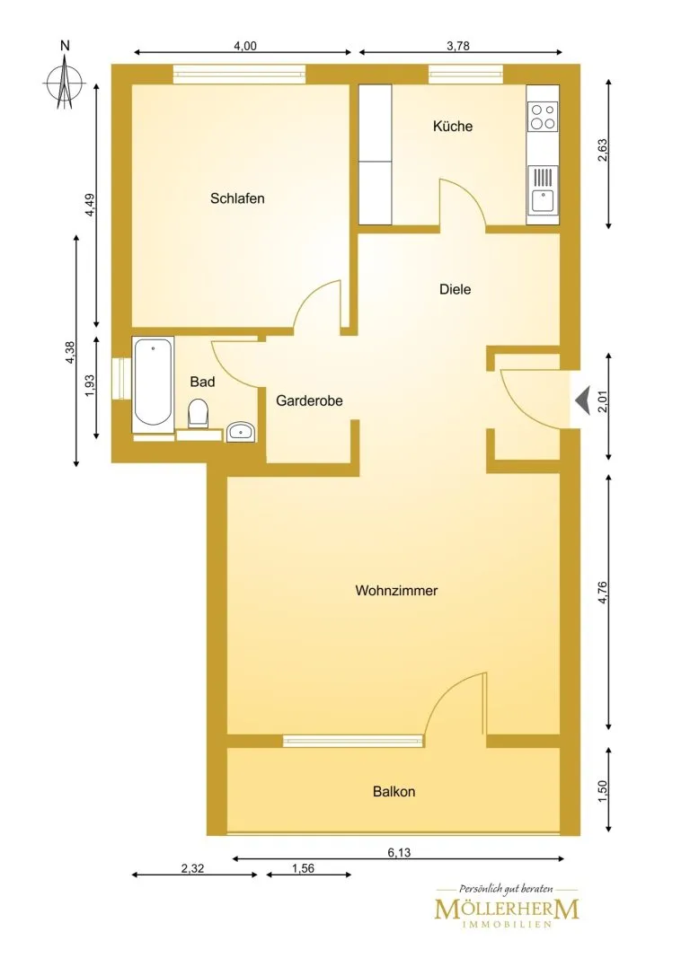 Moellerherm Immobilien - Immobilienangebot - Wentorf - Alle - Ruhe, Komfort und Parkgarten - Sonnige Wohlfühlwohnung mit Südbalkon und Blick ins Grüne