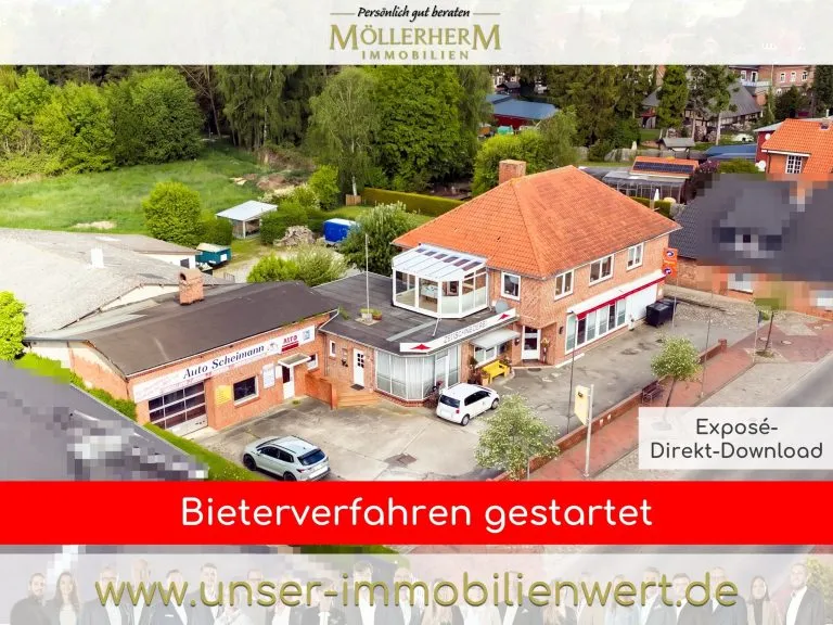 Moellerherm Immobilien - Immobilienangebot - Grube - Alle - Bieterverfahren - Wohn- und Geschäftshaus mit Werkstatt und Halle in Grube