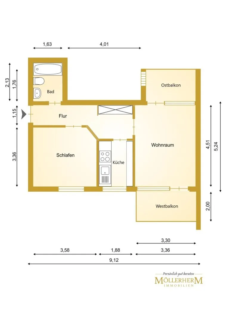 Moellerherm Immobilien - Immobilienangebot - Scharbeutz - Alle - Ihr Platz an der Küste! Eigentumswohnung mit zwei Balkonen
und Aufzug in Scharbeutz